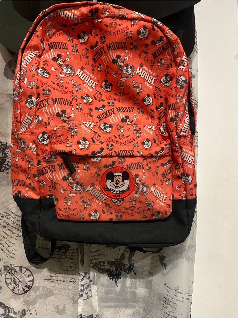 Disney Mickey Mouse Red and Black Graphic Backpack for Men